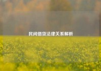 民间借贷法律关系解析