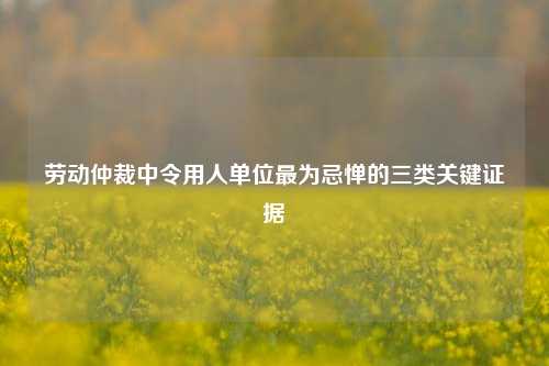 劳动仲裁中令用人单位最为忌惮的三类关键证据