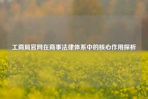 工商局官网在商事法律体系中的核心作用探析