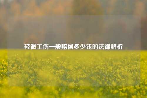 轻微工伤一般赔偿多少钱的法律解析